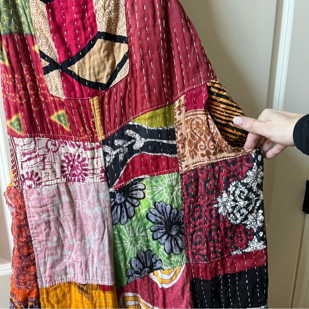 New Clara Cotton Jumpsuit Kantha “Patchwork” Overalls in Multicolor Prints